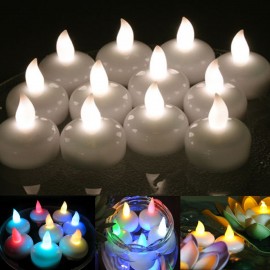 12Pcs Floating Led Light Waterproof Flameless Candles Aquarium Wedding Party Home Decor