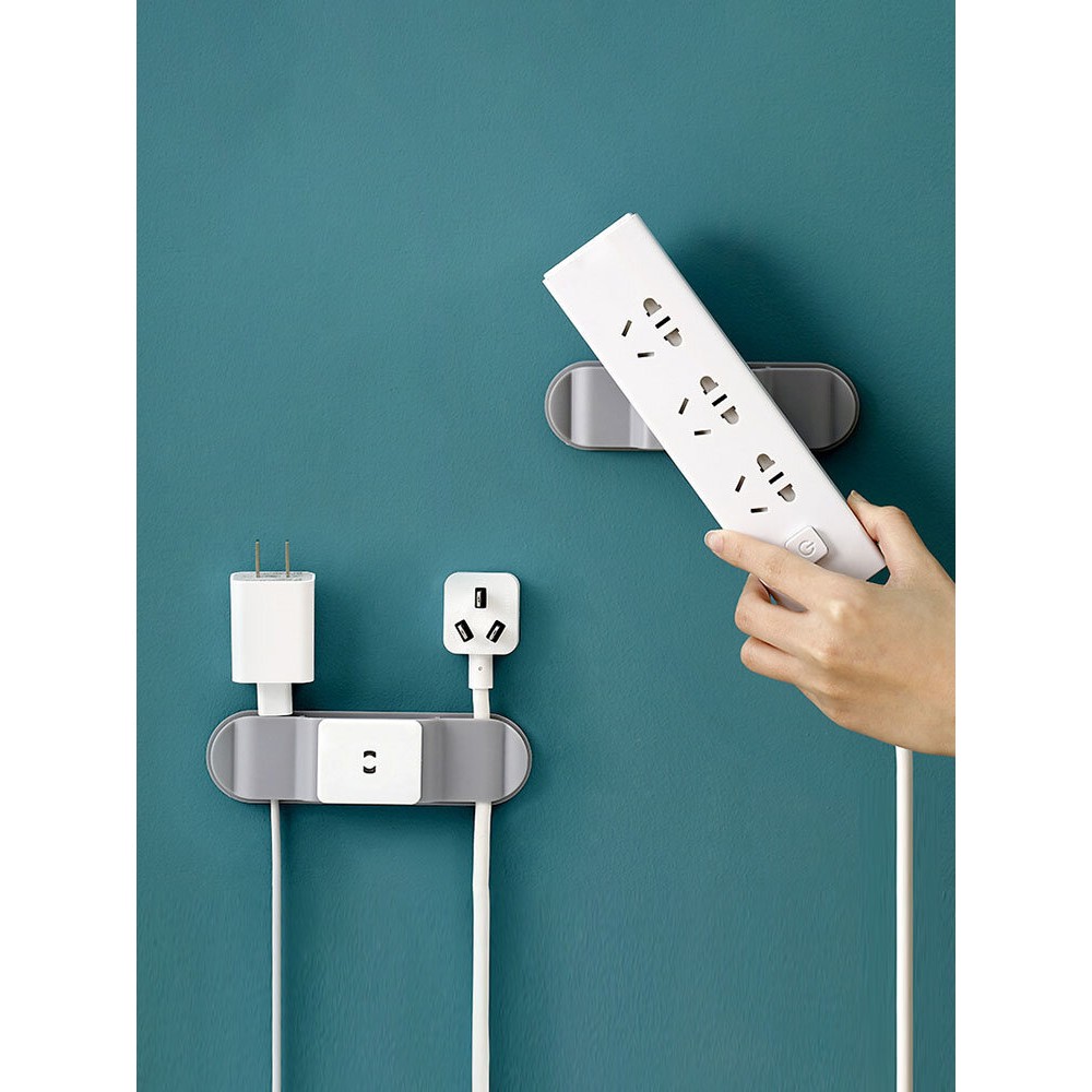 1PC Rotatable Wall-mount Power Strip Holder Punch-free Self-adhesive Fixator Cable Charging Row Fixing And Finishing Stickers For Kitchen Bedroom