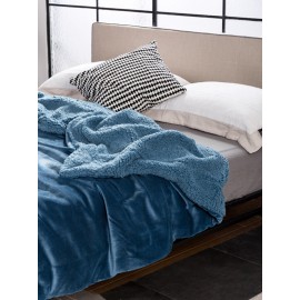 1Pc AB Side Coral Velvet And Lamb Cashmere Blanket Soft Thick Blanket For Bed Sofa Warm Fleece Blanket For Bedroom