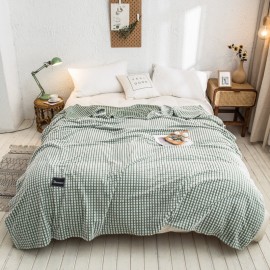 1Pcs Milk Velvet Blanket Towel Quilt Thin Single Dormitory Student Coral Velvet Air Conditioning Nap Cover Blanket