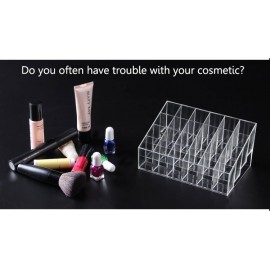 24 Lipstick Holder Display Stand Clear Acrylic Makeup Organizer Sundry Transparent Storge Boxes