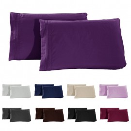 2pcs 50*76cm/50*101cm Solid Rectangle Pillow Cases for Home/Hotel Pillowcases without Pillow Core 12 Colors