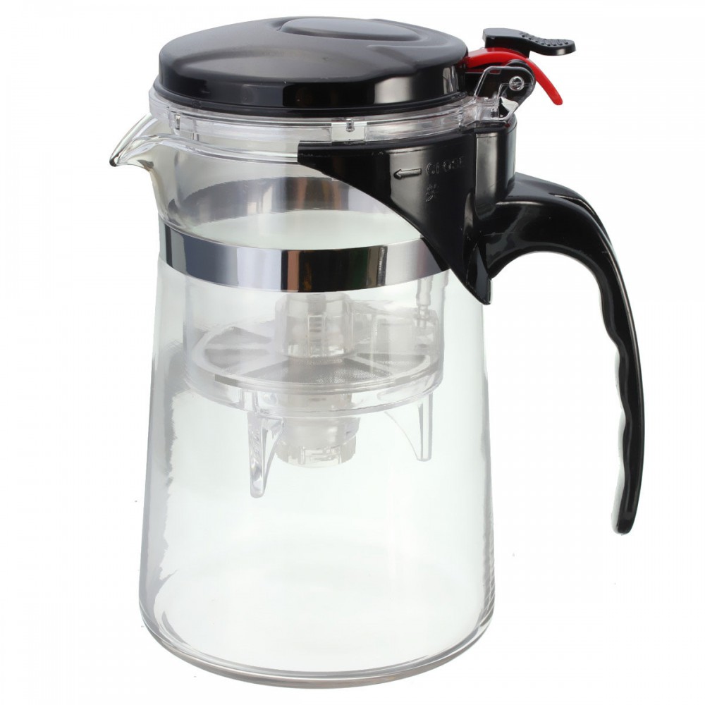 500ml All In One Glass Tea Coffee Maker Mug Pot With Filter Infuser Straight Kitchen Tools