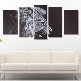 5Pcs Lion Canvas Painting Unframed Wall Art Bedroom Living Room Home Decor