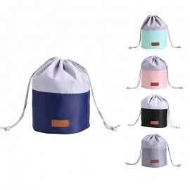 Cylinder Drawstring Cosmetic Bag Large Capacity Drawstring Storage Bag Lazy Beam Mouth Cosmetic Bag Wash Bag