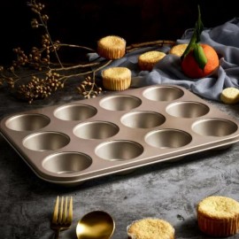 Gotham Steel Bakeware Copper Muffin Baking Pan Nonstick – 12 Cup Cupcake Baker