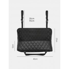 Multifunctional PU Vehicle Car Seat Storage Net Pocket Diamond Pattern Hanging Bag Car Storage Bag