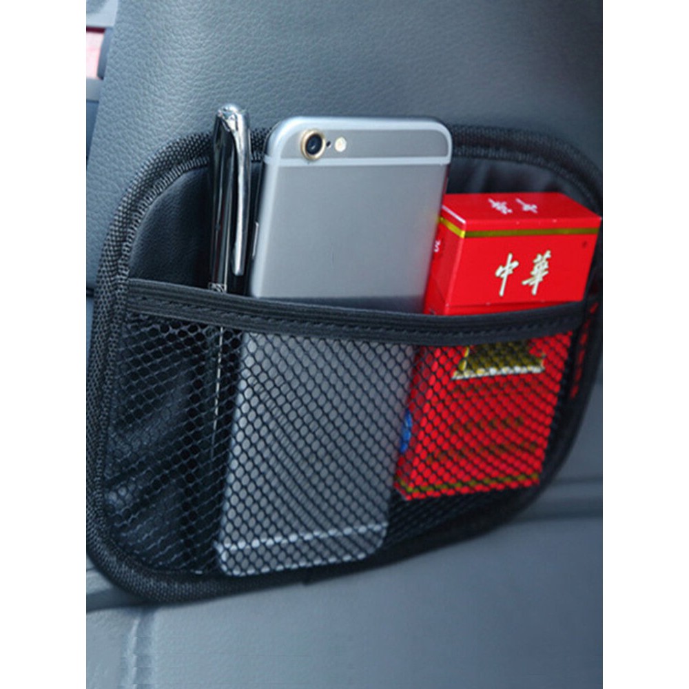 Multifunctional Vehicle Mobile Phone Storage Net Pocket Sticky Car Seat Back Portable Car Storage Bag