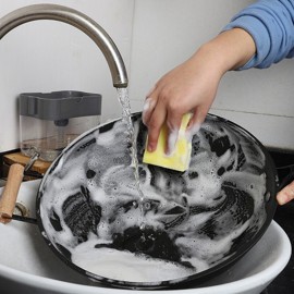 Press Soap Dispenser Kitchen Sink With Detergent Household Brush Pot Presser Wash Bowl Dishwashing Brush