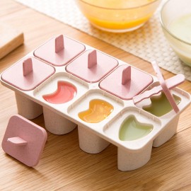 Summer Popsicle Mold Cute Straw Ice Tray Straw Material 8 Grids